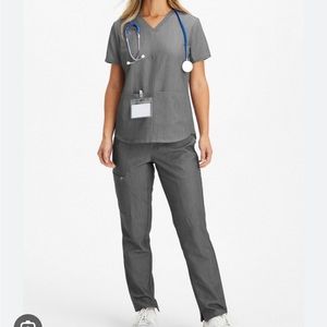 Fabletics grey scrubs